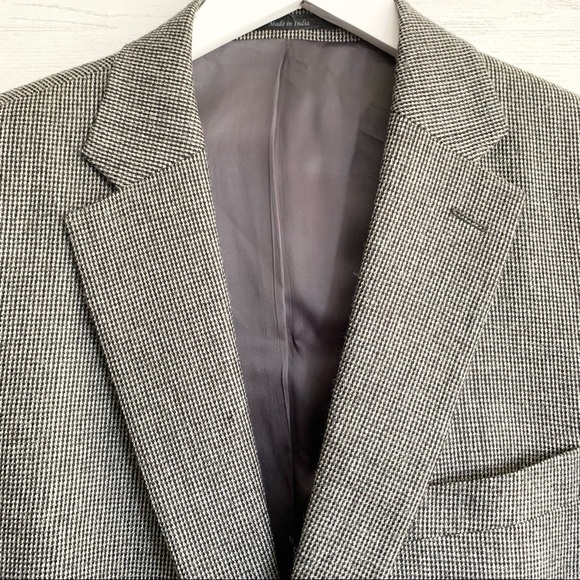 Ralph Lauren Black and White Houndstooth Blazer Suit Jacket 100% wool size 42R - Picture 7 of 7